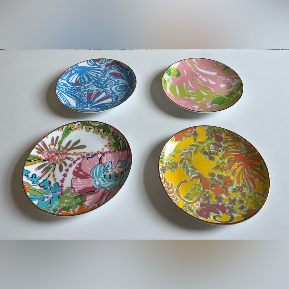 Lilly Pulitzer X Target Salad dessert 7" Plates 20th
Anniversary Set Of 4 Floral